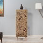 Hanah Home Filinta-731 Zapatero Roble Sonoma 50x135x38 cm Tablero de Partículas Recubierto de Melamina con Tiradores Metálicos y Cuerda